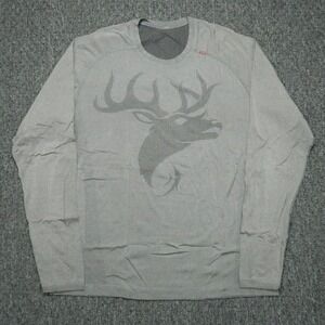 Lululemon Shirt Mens Large Gray Deer Buck Long Sleeve Metal Vent Tech Fitness